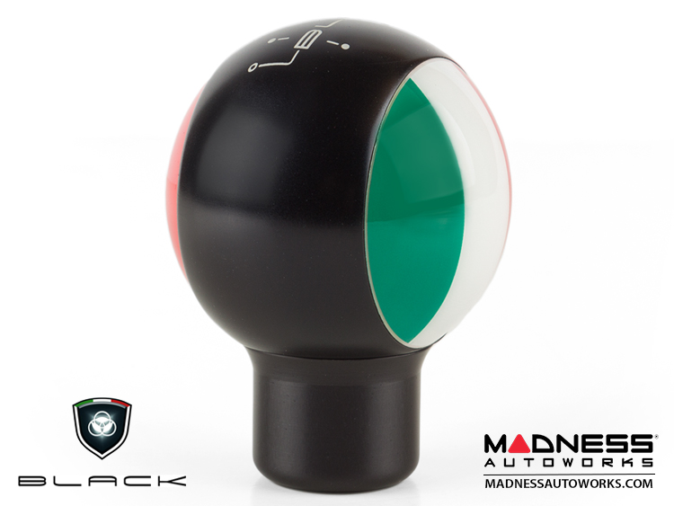 MINI Cooper Gear Shift Knob - Black w/ Italian Flag Design